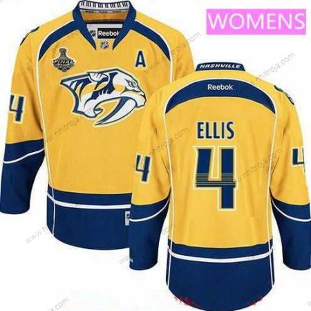 Herrar WoNashville Predators #4 Ryan Ellis Gul 2017 Stanley Cup Finals A Patch Stitched NHL Reebok Hockey Tröjor