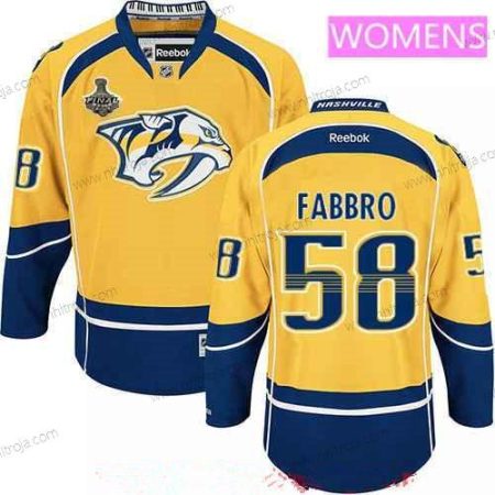 Herrar WoNashville Predators #58 Dante Fabbro Gul 2017 Stanley Cup Finals Patch Stitched NHL Reebok Hockey Tröjor