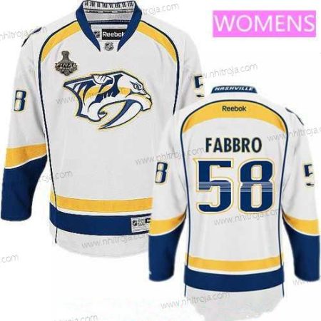 Herrar WoNashville Predators #58 Dante Fabbro Vit 2017 Stanley Cup Finals Patch Stitched NHL Reebok Hockey Tröjor