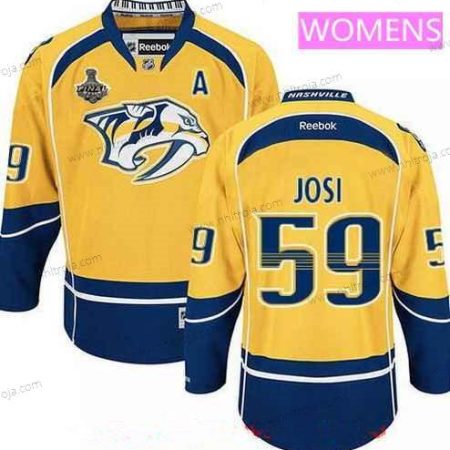 Herrar WoNashville Predators #59 Roman Josi Gul 2017 Stanley Cup Finals A Patch Stitched NHL Reebok Hockey Tröjor