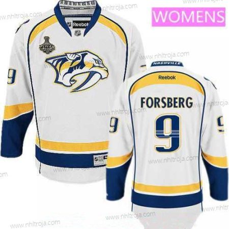 Herrar WoNashville Predators #9 Filip Forsberg Vit 2017 Stanley Cup Finals Patch Stitched NHL Reebok Hockey Tröjor