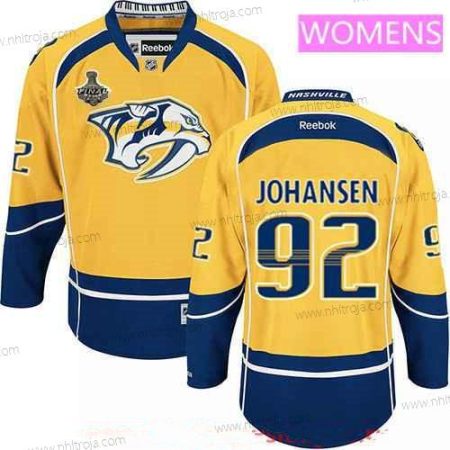 Herrar WoNashville Predators #92 Ryan Johansen Gul 2017 Stanley Cup Finals Patch Stitched NHL Reebok Hockey Tröjor