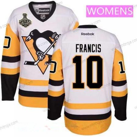 Herrar WoPittsburgh Penguins #10 Ron Francis Vit Tredje tröjan 2017 Stanley Cup Finals Patch Stitched NHL Reebok Hockey Tröjor