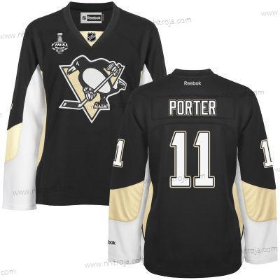 Herrar WoPittsburgh Penguins #11 Kevin Porter Svart Team Color 2017 Stanley Cup NHL Finals Patch Tröjor