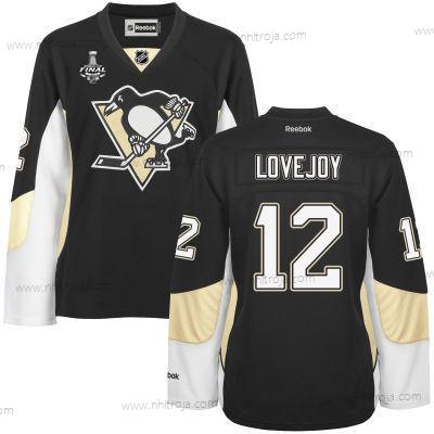 Herrar WoPittsburgh Penguins #12 Ben Lovejoy Svart Team Color 2017 Stanley Cup NHL Finals Patch Tröjor