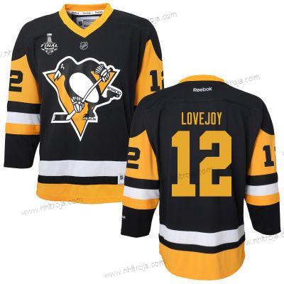 Herrar WoPittsburgh Penguins #12 Ben Lovejoy Svart With Gul 2017 Stanley Cup NHL Finals Patch Tröjor