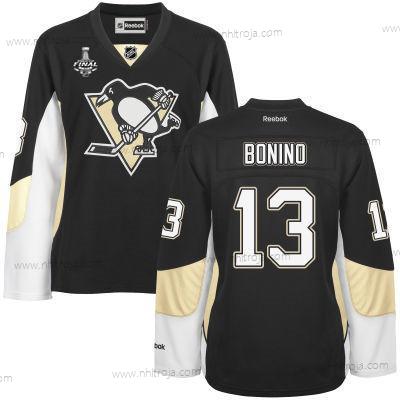 Herrar WoPittsburgh Penguins #13 Nick Bonino Svart Team Color 2017 Stanley Cup NHL Finals Patch Tröjor