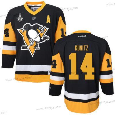 Herrar WoPittsburgh Penguins #14 Chris Kunitz Svart With Gul 2017 Stanley Cup NHL Finals A Patch Tröjor