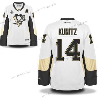 Herrar WoPittsburgh Penguins #14 Chris Kunitz Vit Road 2017 Stanley Cup NHL Finals A Patch Tröjor