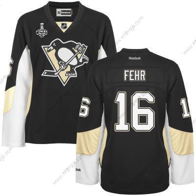 Herrar WoPittsburgh Penguins #16 Eric Fehr Svart Team Color 2017 Stanley Cup NHL Finals Patch Tröjor