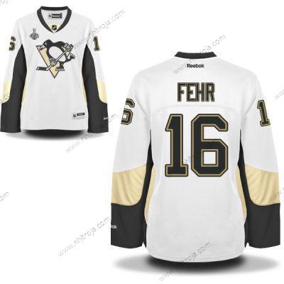 Herrar WoPittsburgh Penguins #16 Eric Fehr Vit Road 2017 Stanley Cup NHL Finals Patch Tröjor