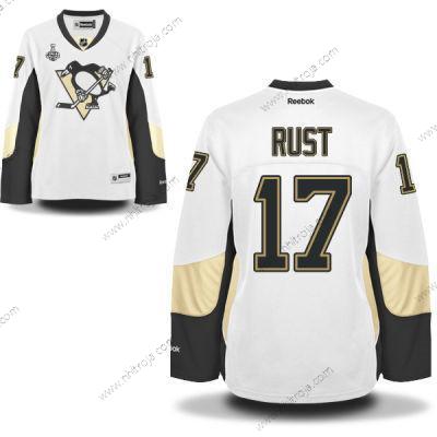 Herrar WoPittsburgh Penguins #17 Bryan Rust Vit Road 2017 Stanley Cup NHL Finals Patch Tröjor