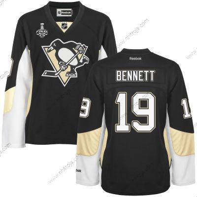 Herrar WoPittsburgh Penguins #19 Beau Bennett Svart Team Color 2017 Stanley Cup NHL Finals Patch Tröjor