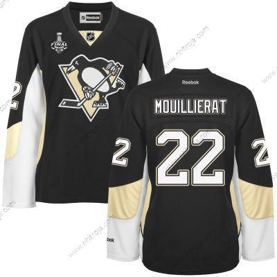 Herrar WoPittsburgh Penguins #22 Kael Mouillierat Svart Team Color 2017 Stanley Cup NHL Finals Patch Tröjor