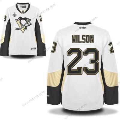 Herrar WoPittsburgh Penguins #23 Scott Wilson Vit Road 2017 Stanley Cup NHL Finals Patch Tröjor