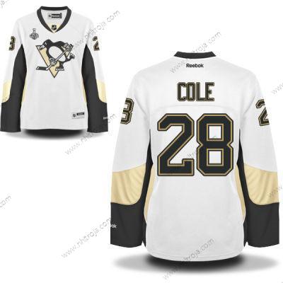 Herrar WoPittsburgh Penguins #28 Ian Cole Vit Road 2017 Stanley Cup NHL Finals Patch Tröjor