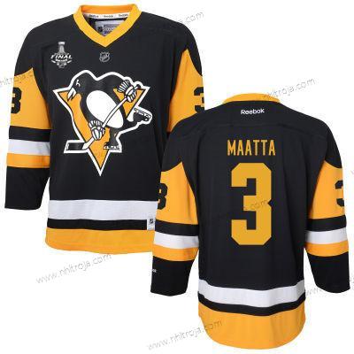 Herrar WoPittsburgh Penguins #3 Olli Maatta Svart With Gul 2017 Stanley Cup NHL Finals Patch Tröjor