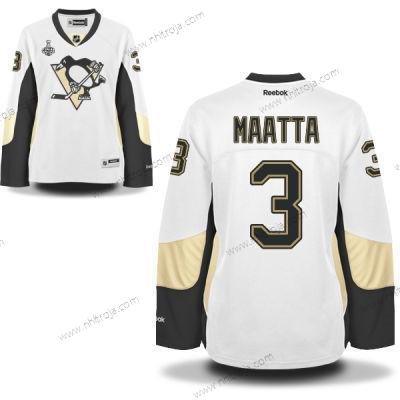 Herrar WoPittsburgh Penguins #3 Olli Maatta Vit Road 2017 Stanley Cup NHL Finals Patch Tröjor