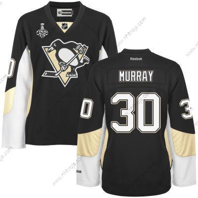 Herrar WoPittsburgh Penguins #30 Matt Murray Svart Team Color 2017 Stanley Cup NHL Finals Patch Tröjor