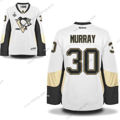 Herrar WoPittsburgh Penguins #30 Matt Murray Vit Road 2017 Stanley Cup NHL Finals Patch Tröjor