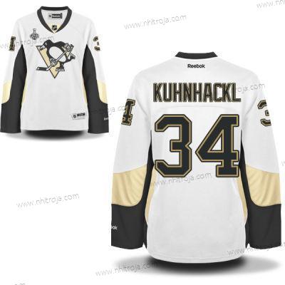 Herrar WoPittsburgh Penguins #34 Tom Kuhnhackl Vit Road 2017 Stanley Cup NHL Finals Patch Tröjor