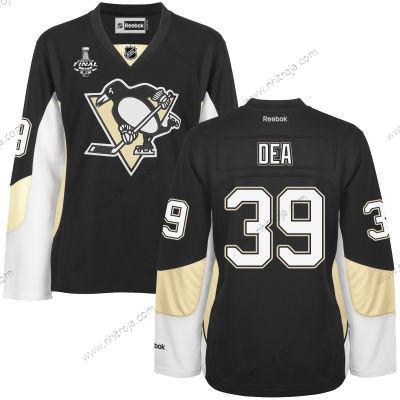 Herrar WoPittsburgh Penguins #39 Jean-Sebastien Dea Svart Team Color 2017 Stanley Cup NHL Finals Patch Tröjor