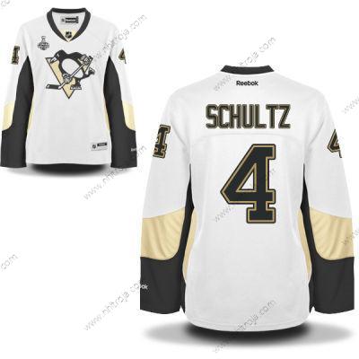 Herrar WoPittsburgh Penguins #4 Justin Schultz Vit Road 2017 Stanley Cup NHL Finals Patch Tröjor