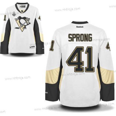 Herrar WoPittsburgh Penguins #41 Daniel Sprong Vit Road 2017 Stanley Cup NHL Finals Patch Tröjor