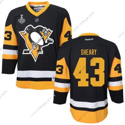 Herrar WoPittsburgh Penguins #43 Conor Sheary Svart With Gul 2017 Stanley Cup NHL Finals Patch Tröjor