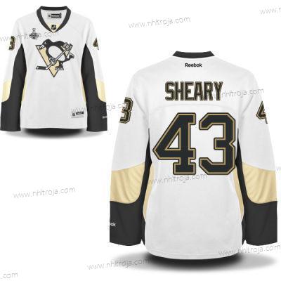 Herrar WoPittsburgh Penguins #43 Conor Sheary Vit Road 2017 Stanley Cup NHL Finals Patch Tröjor