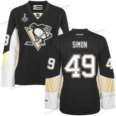 Herrar WoPittsburgh Penguins #49 Dominik Simon Svart Team Color 2017 Stanley Cup NHL Finals Patch Tröjor