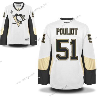 Herrar WoPittsburgh Penguins #51 Derrick Pouliot Vit Road 2017 Stanley Cup NHL Finals Patch Tröjor