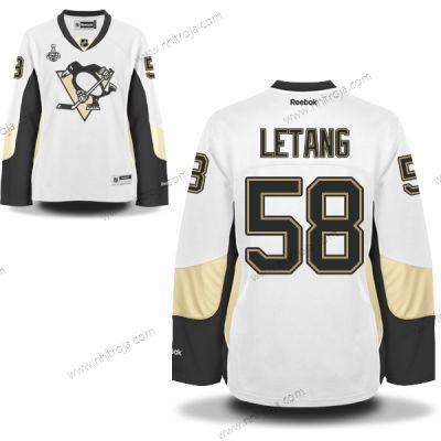 Herrar WoPittsburgh Penguins #58 Kris Letang Vit Road 2017 Stanley Cup NHL Finals Patch Tröjor