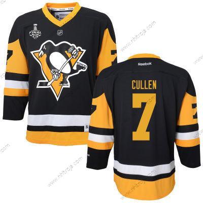 Herrar WoPittsburgh Penguins #7 Matt Cullen Svart With Gul 2017 Stanley Cup NHL Finals Patch Tröjor