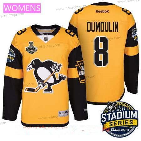 Herrar WoPittsburgh Penguins #8 Brian Dumoulin Gul Stadium Series 2017 Stanley Cup Finals Patch Stitched NHL Reebok Hockey Tröjor