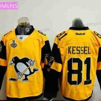 Herrar WoPittsburgh Penguins #81 Phil Kessel Gul Stadium Series 2017 Stanley Cup Finals Patch Stitched NHL Reebok Hockey Tröjor