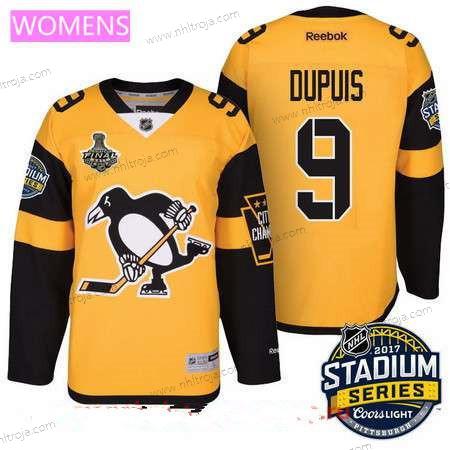 Herrar WoPittsburgh Penguins #9 Pascal Dupuis Gul Stadium Series 2017 Stanley Cup Finals Patch Stitched NHL Reebok Hockey Tröjor