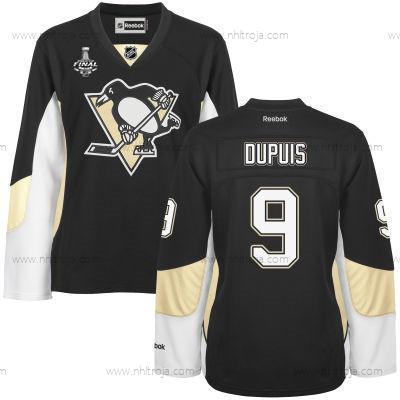 Herrar WoPittsburgh Penguins #9 Pascal Dupuis Svart Team Color 2017 Stanley Cup NHL Finals Patch Tröjor