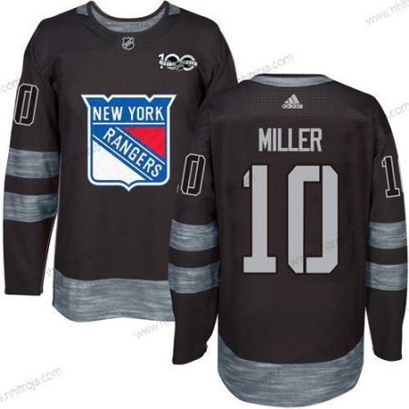 Herrar York New York Rangers #10 J.T. Miller Svart 1917-2017 100th Jubileum Stitched NHL Tröjor