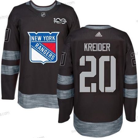 Herrar York New York Rangers #20 Chris Kreider Svart 1917-2017 100th Jubileum Stitched NHL Tröjor