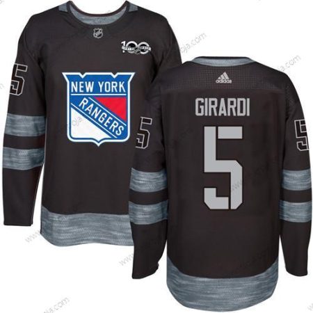 Herrar York New York Rangers #5 Dan Girardi Svart 1917-2017 100th Jubileum Stitched NHL Tröjor