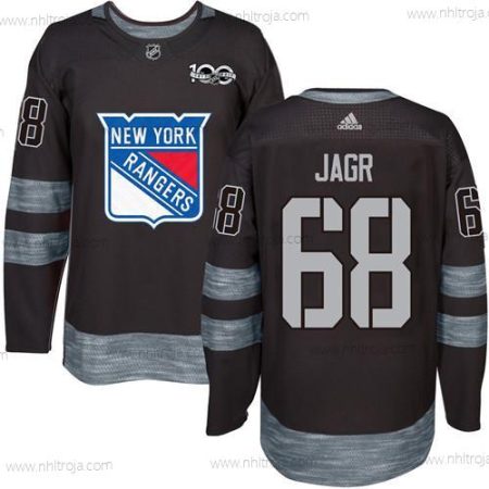 Herrar York New York Rangers #68 Jaromir Jagr Svart 1917-2017 100th Jubileum Stitched NHL Tröjor