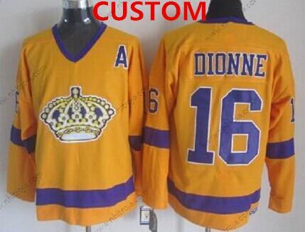 Los Angeles Kings Skräddarsydda Gul Retro CCM Tröjor