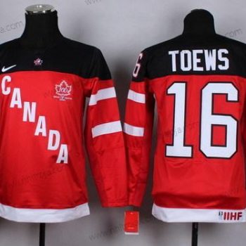 Nike Barn 2014/15 Team Kanada #16 Jonathan Toews Röd 100th Tröjor