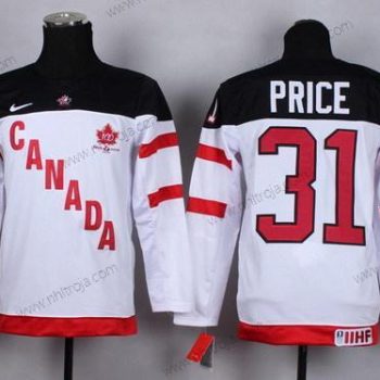 Nike Barn 2014/15 Team Kanada #31 Carey Price Vit 100th Tröjor