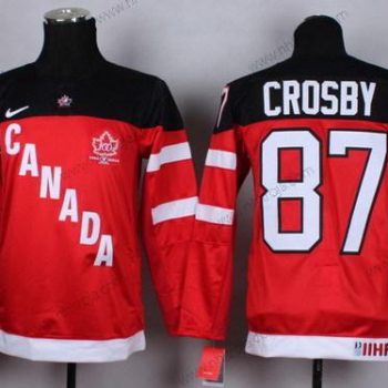 Nike Barn 2014/15 Team Kanada #87 Sidney Crosby Röd 100th Tröjor