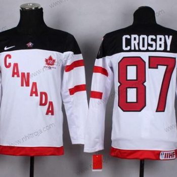 Nike Barn 2014/15 Team Kanada #87 Sidney Crosby Vit 100th Tröjor