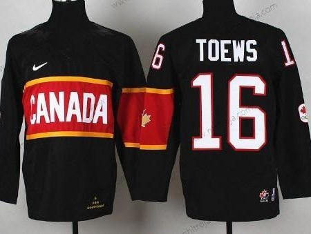 Nike Barn 2014 Olympics Kanada #16 Jonathan Toews Svart Tröjor