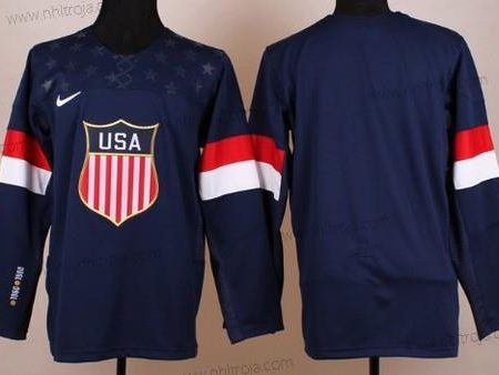 Nike Barn Skräddarsydda 2014 Olympics USA Marin Blå Tröjor