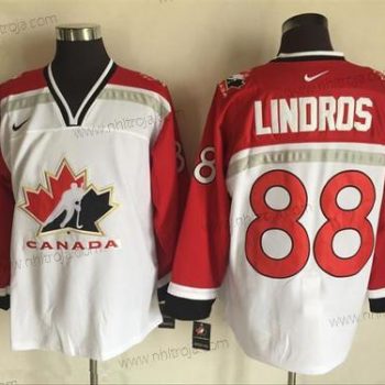 Nike Herrar 1998 Team Kanada #88 Eric Lindros Vit Olympic Retro Stitched Hockey Tröjor